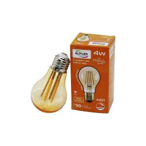 ELİTLED A-60 ( 4W & E27 ) ( GOLD COLOR ) FLAMENT LED RUSTİK AMPUL ( 500LUMEN ) (KIRILMAZ GÖVDE)*80