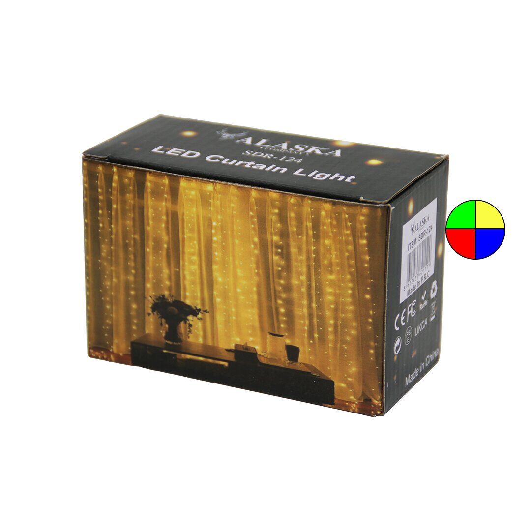 ALASKA SDR-LED-124 ( BEYAZ ) ( 3X3MT ) ( USB & KUMANDALI ) TEL PERDE LED & DEKOR LAMBA*100