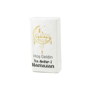 KRD-7942-2 ( HİLAL İÇİ CAMİ KUBBE DESEN ) ( 25PCS ) SUNUM PEÇETE ( HOŞ GELDİN YA ŞEHR-İ RAMAZAN )*96=K