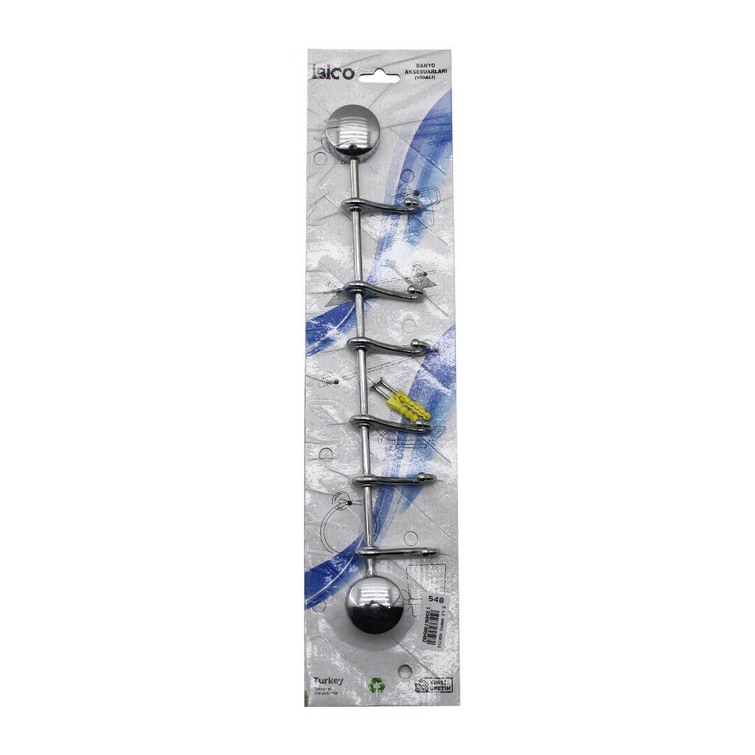 İBİCO BANYO BNY-548 ( 6 KOLLU ) ( KROM ) BANYO ASKISI ( VİDALI MONTAJ )*50