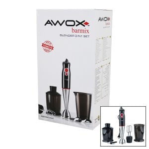 AWOX BARMİX ( 3İN1 ) BLENDER SETİ ( ÇELİK 2Lİ MİKSER ) ( ÇELİK RONDO BIÇAK ) ( ÇELİK 4 KANATLI BIÇAK ) ( 1000W )*4