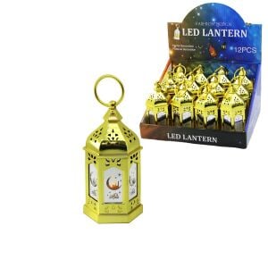 FASHION DESING LED LANTERM KRD-7934 ( BÜYÜK ) ( ALTIGEN KUBBE ) ( PİLLİ ) RAMAZAN LED IŞIK*12X30