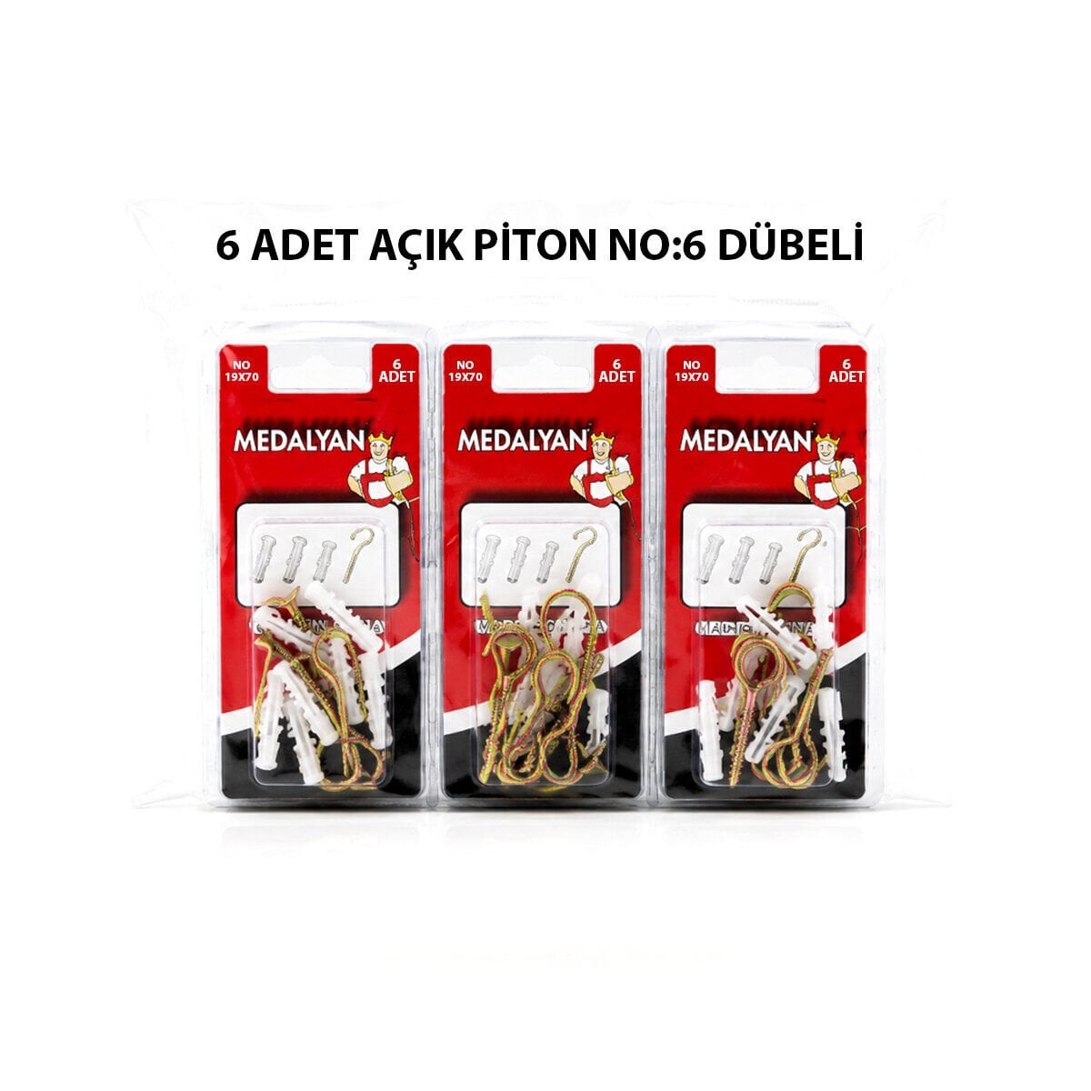 MEDALYAN DL-26 ( 19X70 ) ( 6PCS ) AÇIK PİTON DÜBELLİ*12X10
