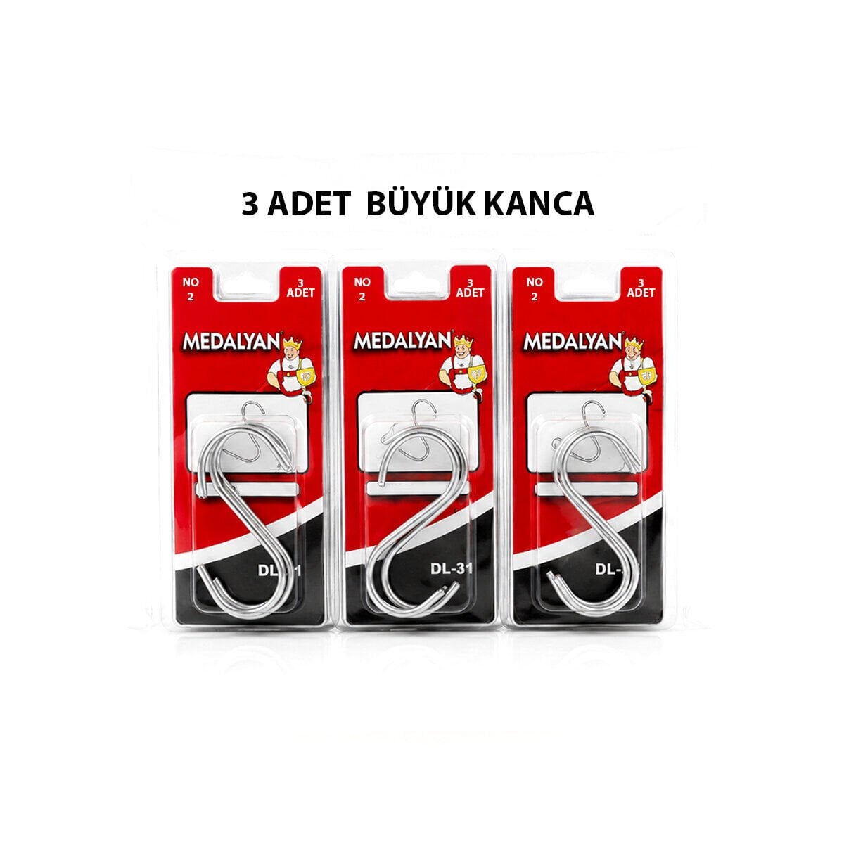 MEDALYAN DL-31 ( NO-2 & BÜYÜK ) ( 3PCS ) ( S ) KANCA*12X10