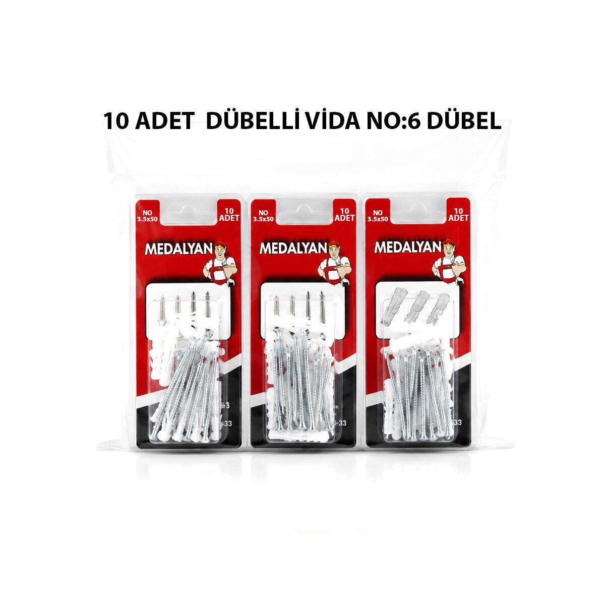 MEDALYAN DL-33 ( 3.5X50 ) ( 10PCS ) DÜBELLİ VİDA*12X10