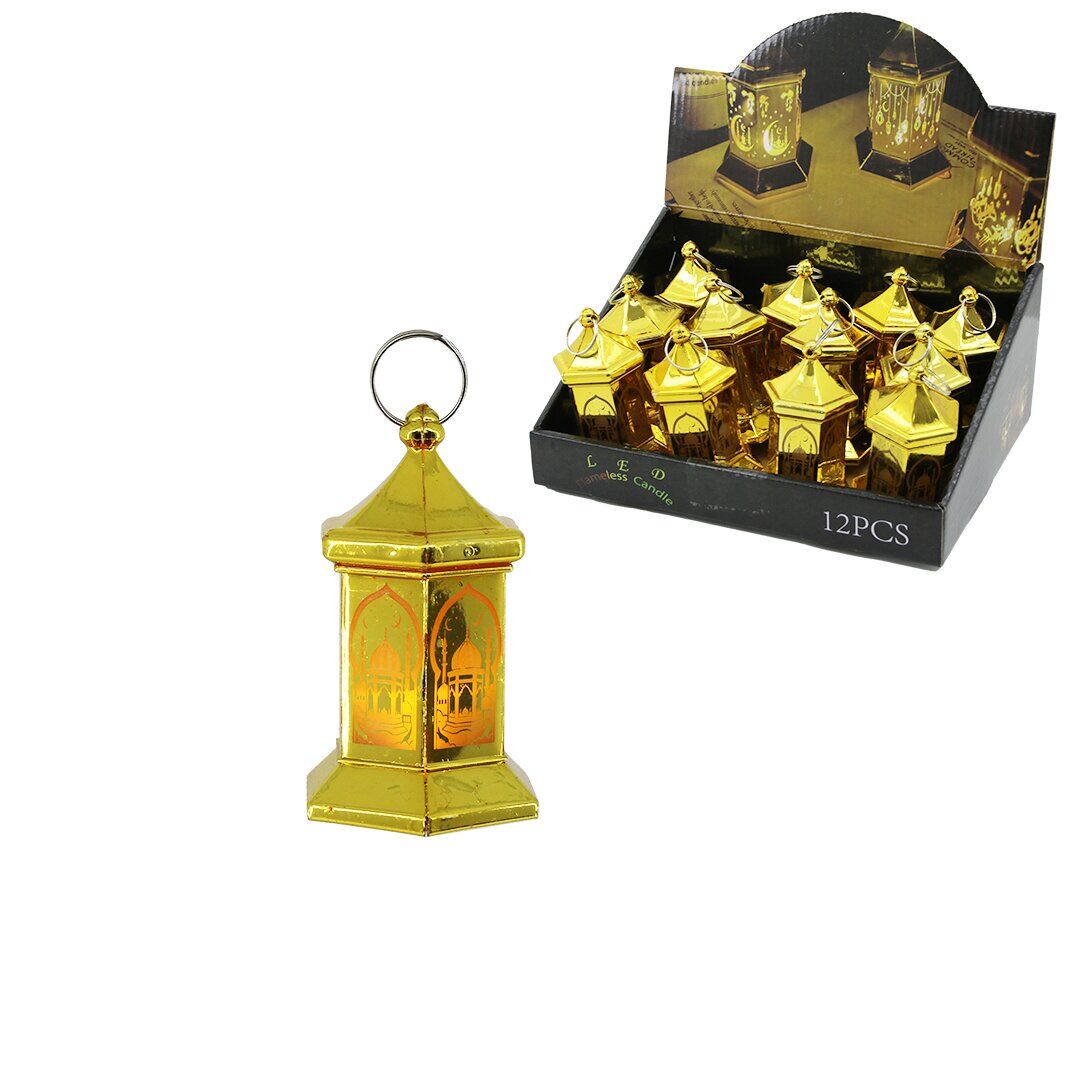 LED FLAMELESS CANDLE KRD-7938 ( ORTA ) ( ALTIGEN KUBBE ) RAMAZAN LED IŞIK*12X40