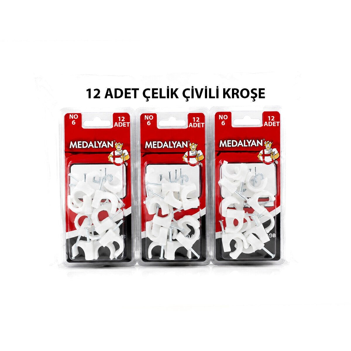MEDALYAN DL-38 ( NO-6 ) ( 12PCS ) ÇELİK ÇİVİLİ KROŞE *12X9