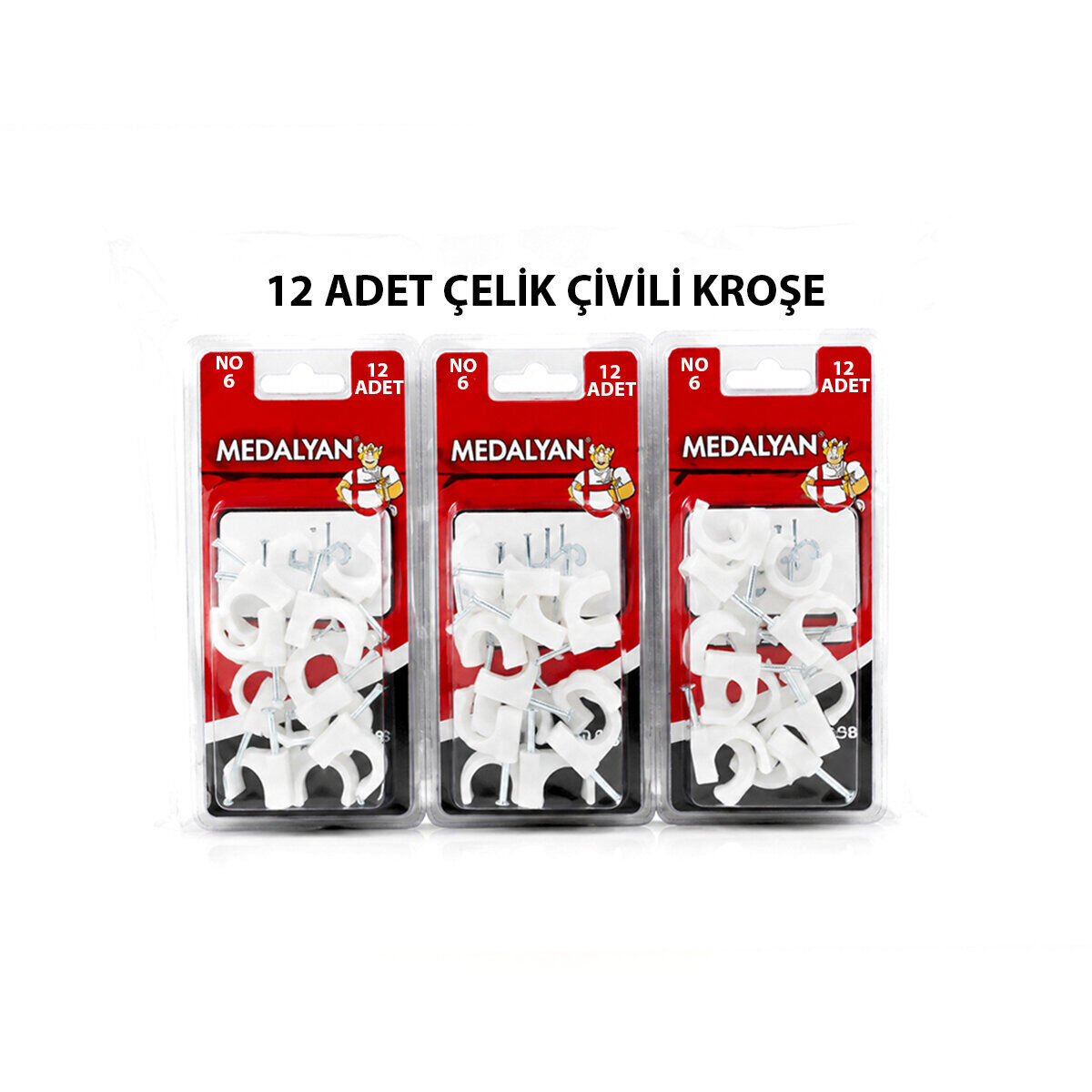 MEDALYAN DL-38 ( NO-6 ) ( 12PCS ) ÇELİK ÇİVİLİ KROŞE *12X9