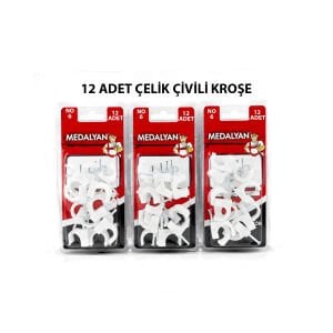 MEDALYAN DL-38 ( NO-6 ) ( 12PCS ) ÇELİK ÇİVİLİ KROŞE *12X9