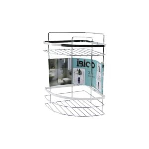 İBİCO K13-012 ( LAMALI ) ( 2 KATLI & ÜÇGEN ) ( KROM ) ( METAL ) BANYO KÖŞELİK & DUŞKABİN RAF*12