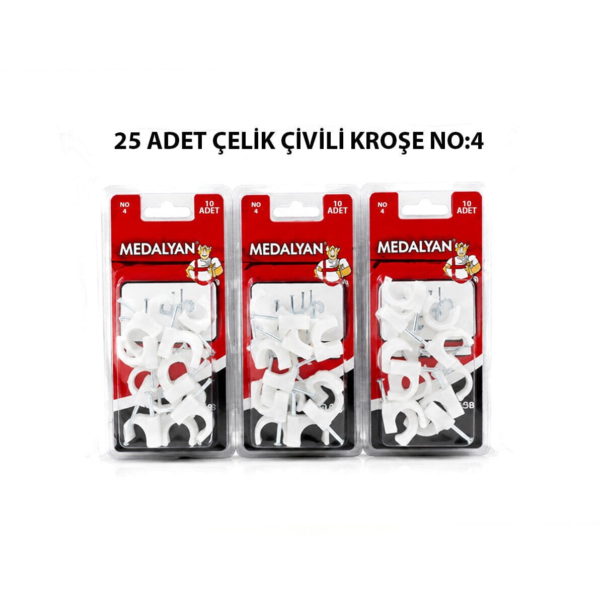 MEDALYAN DL-40 ( NO-4 ) ( 25PCS ) ÇELİK ÇİVİLİ KROŞE*12X9