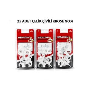 MEDALYAN DL-40 ( NO-4 ) ( 25PCS ) ÇELİK ÇİVİLİ KROŞE*12X9