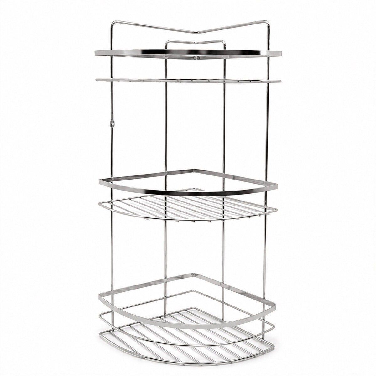 İBİCO K13-013 ( LAMALI ) ( 3 KATLI & ÜÇGEN ) ( KROM ) ( METAL ) BANYO KÖŞELİK & DUŞKABİN RAF*12=K