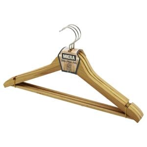 AKON METAL MICRA BUR-AS-01 ( 3PCS ) ( LÜKS AHŞAP ) ELBİSE ASKISI ( VERNİKLİ )*24=K