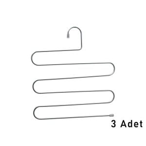 YAKUT-2686 ( 3PCS ) KROM AKILLI PANTOLON ASKI ( DOLAP İÇİ YER KAZANDIRAN PANTOLON & GİYSİ ASKISI )*20=K