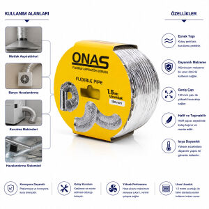 ONAS FLEXIBLE PIPE ASPİRATÖR BORUSU 150MMX1.5MT*72