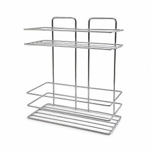 İBİCO K13-017 ( 2 KATLI & DİKDÖRTGEN ) ( KROM ) ( METAL ) BANYO KÖŞELİK & DUŞKABİN RAF & ŞAMPUANLIK*12=K
