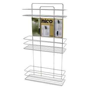 İBİCO K13-015 ( 3 KATLI & DİKDÖRTGEN ) ( KROM ) ( METAL ) BANYO KÖŞELİK & DUŞKABİN RAF & ŞAMPUANLIK*12