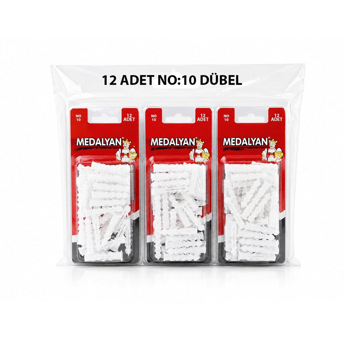 MEDALYAN DL-48 ( NO-10 ) ( 12PCS ) DÜBEL BEYAZ & PLASTİK*12X9