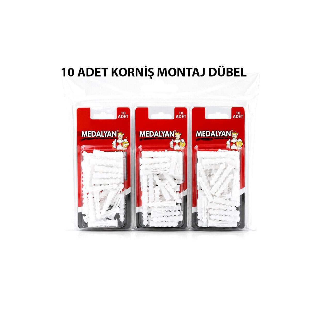 MEDALYAN DL-57 ( 10PCS ) KORNİŞ MONTAJ DÜBELİ ( PLASTİK ÇİVİLİ )*12X10