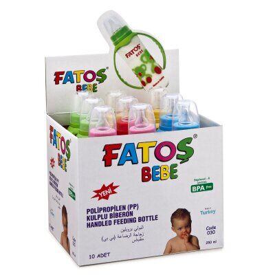 FATOŞ BEBE-030 ( KULPLU & 250ML ) PP.PLASTİK BİBERON*8X8
