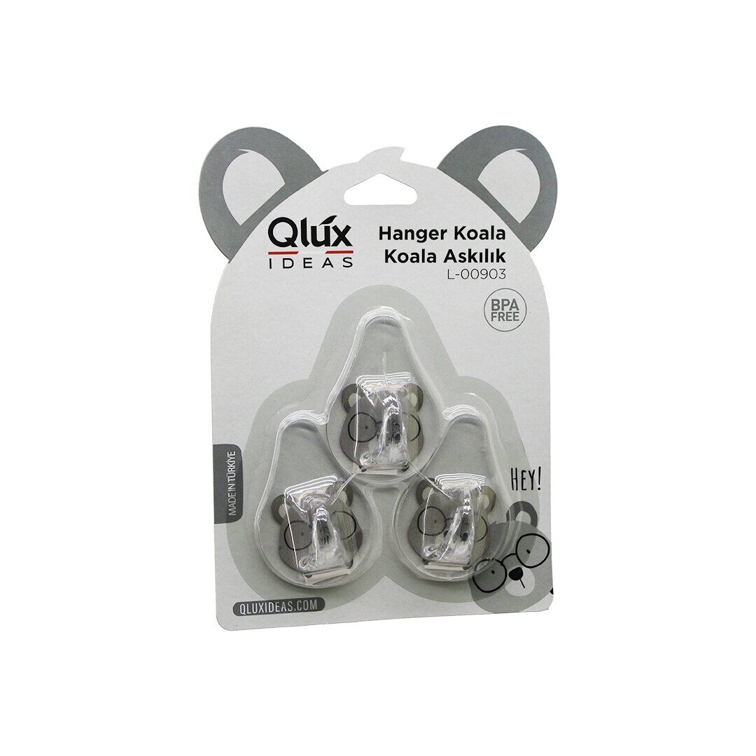 QLUX L-00903 ( 3PCS ) KOALA ASKI ( ŞEFFAF ASKI ) ( YAPIŞKANLI MONTAJ )*60