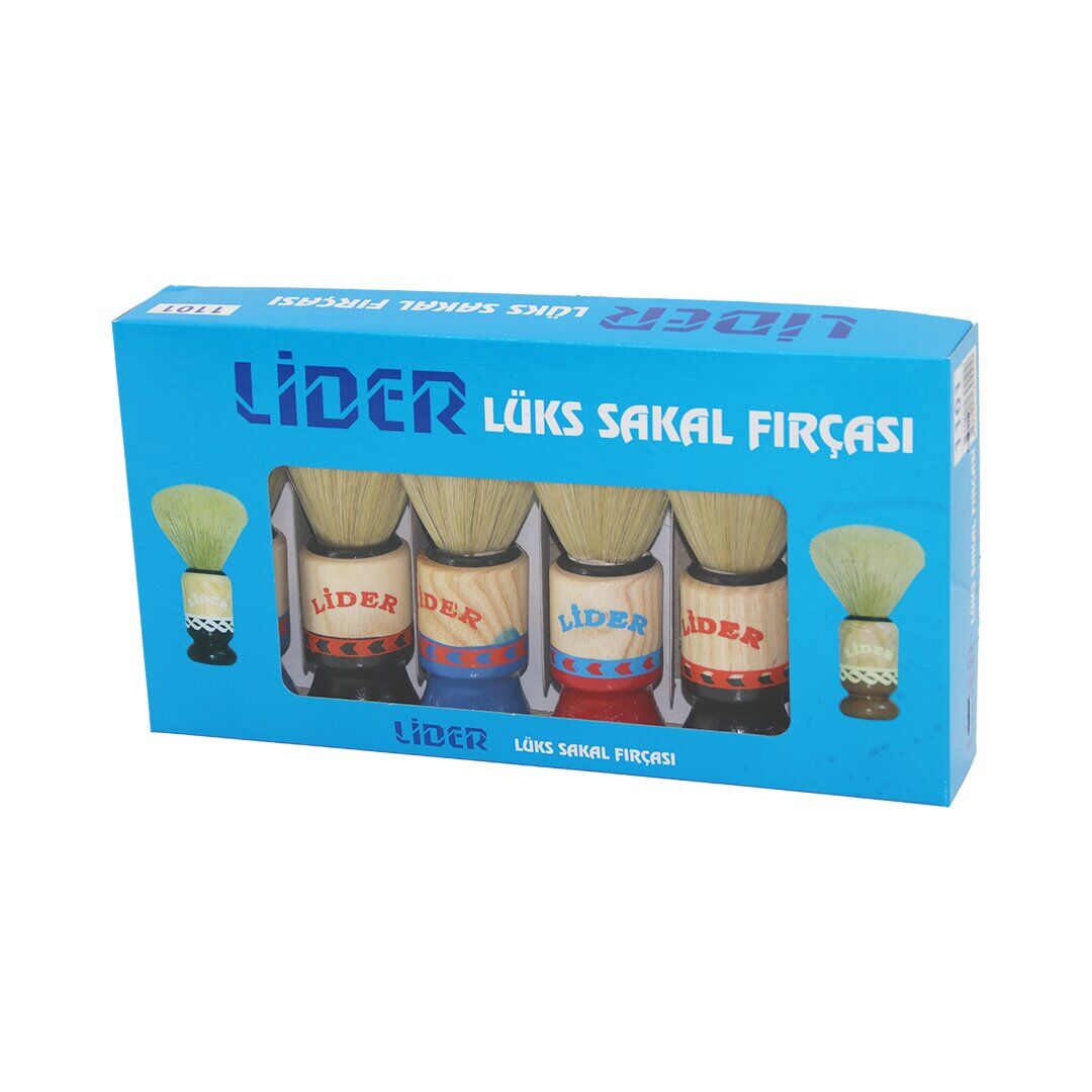 LİDER-1101 LÜKS SAKAL FIRÇASI ( AHŞAP RENKLİ SAPLI )*6X60