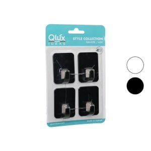 QLUX L-00951 ( 4PCS ) CLOUD ASKI NO-2 ( SİYAH & BEYAZ PLASTİK ) ( YAPIŞKANLI MONTAJ )*25X2