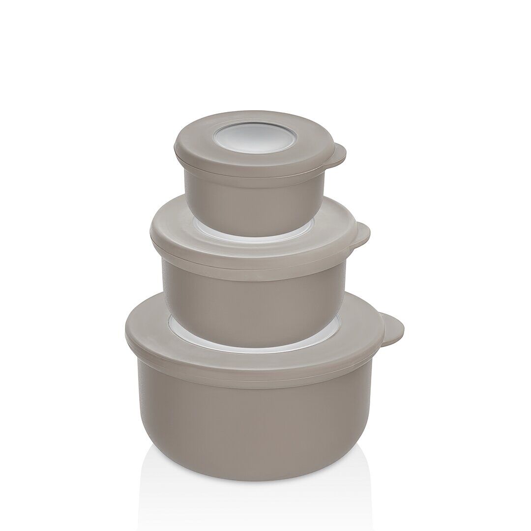QLUX L-00957 QLİFE ( 3PCS SET=100ML+250ML+500ML ) KAPAKLI KASE & SAKLAMA KABI SET ( PENCERELİ ŞEFFAF KAPAK )*24=K
