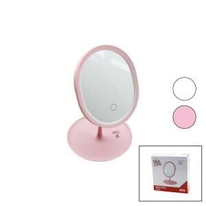 BELLA HOUSE K-0682 ( OVAL ) ( 7'' ) ( LEDLİ & USB ŞARJLI ) MAKYAJ AYNASI ( 90°AYARLI ) ( TAKILIKLI AYAK )( RENKLİ PLS. )*60