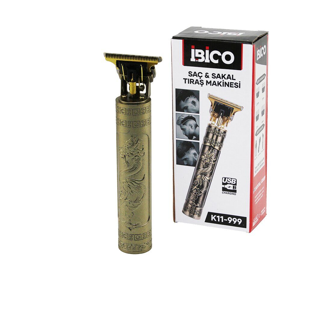 İBİCO K11-999 ( T BIÇAK ) ( USB ŞARJLI ) ( ENSE ÇİZİM & SAÇ SAKAL KESME ) TRAŞ MAKİNESİ ( 1500mAh )*120