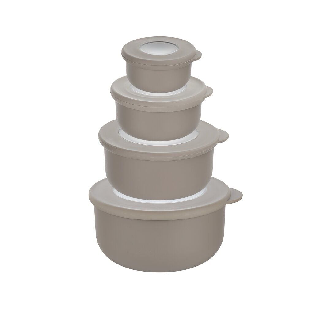 QLUX L-00989 BOWL ( 4PCS SET=900ML+500ML+250ML+100ML ) KAPAKLI KASE & SAKLAMA KABI SET ( PENCERELİ ŞEFFAF KAPAK )*18=K