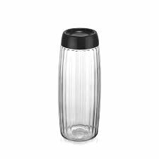 QLUX C-00343 GLASSLUX LINED ( JAR ) ( CAM ) KAVANOZ ( ÇOKGEN ) ( 1600CC ) ( SİYAH PLASTİK KAPAK=PENCERELİ ) 6=K