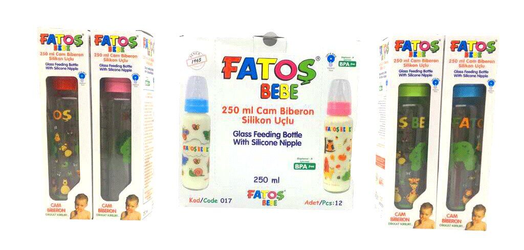 FATOŞ BEBE-017 ( CAM DESENLİ & 250ML ) BİBERON*18X1