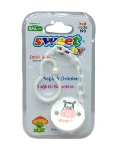 SWEET BABY FATOŞ BEBE KOD-190 ( EMZİK ASKISI ) ( PLASTİK ZİNCİRLİ & RESİMLİ MANDALLI )*24X18