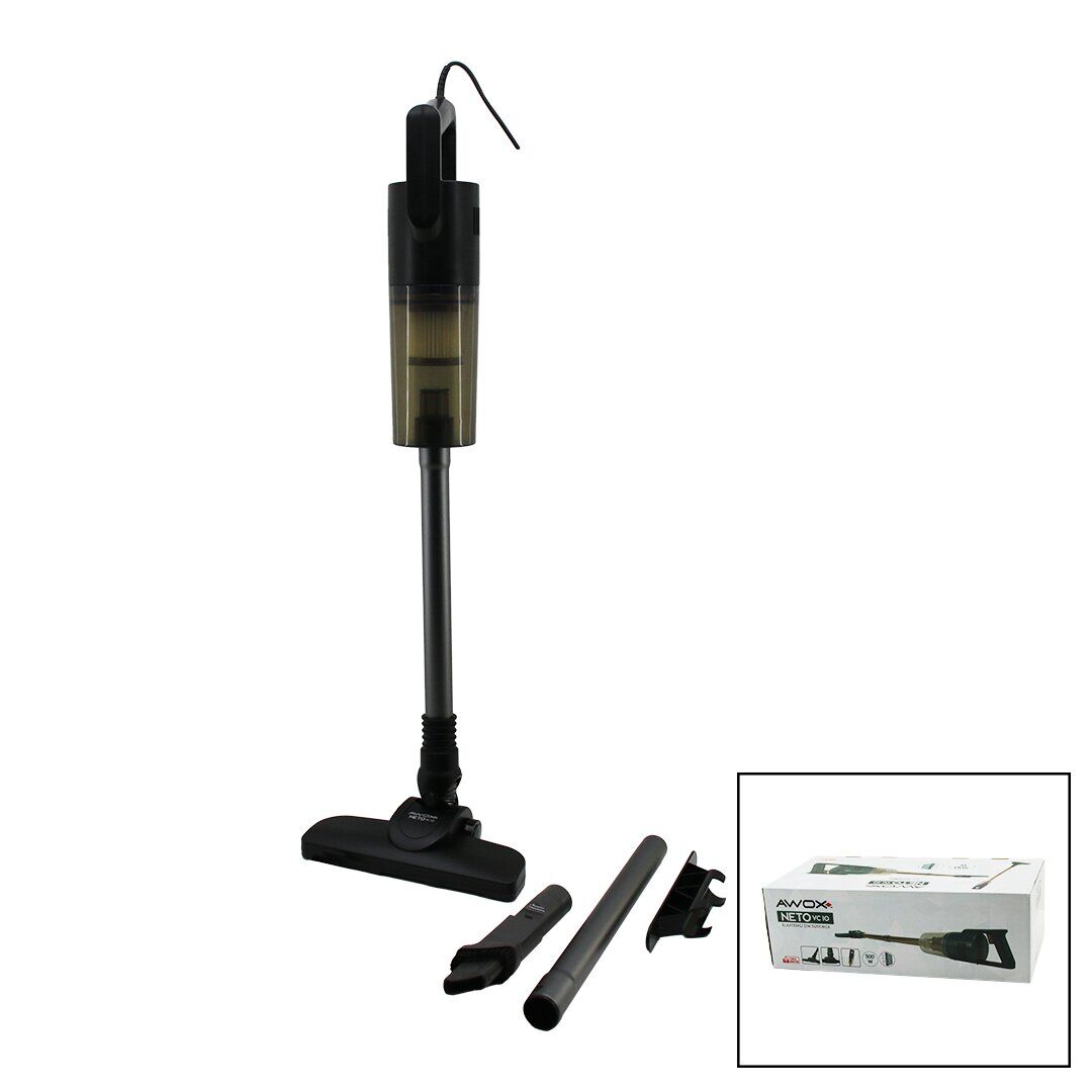 AWOX NETO VC-10 ( GRİ METAL SAPLI ) ( DİK ) ELEKTRİKLİ SÜPÜRGE ( 500W ) (5MT KABLO) (SAP=75+35=110CM) (HEPA FİLTRE)*6
