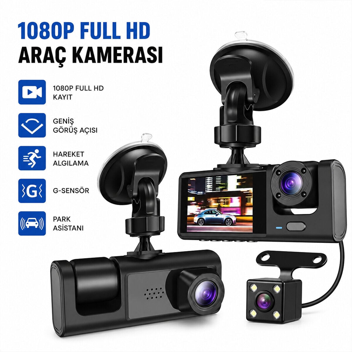 HASUBA HS-362 ( FULL HD 1080P ) ( SENSÖR & PARK ASİSTAN & HAREKET ALGILAMA ) OTO ARAÇ İÇİ KAMERA*50