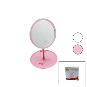 BELLA HOUSE K-0668 ( YUVARLAK ) ( 7'' ) ( LEDLİ & USB ŞARJLI ) MAKYAJ AYNASI ( 90° AÇI AYARLI ) ( TAKILI AYAK ) ( RENKLİ PLS )*60