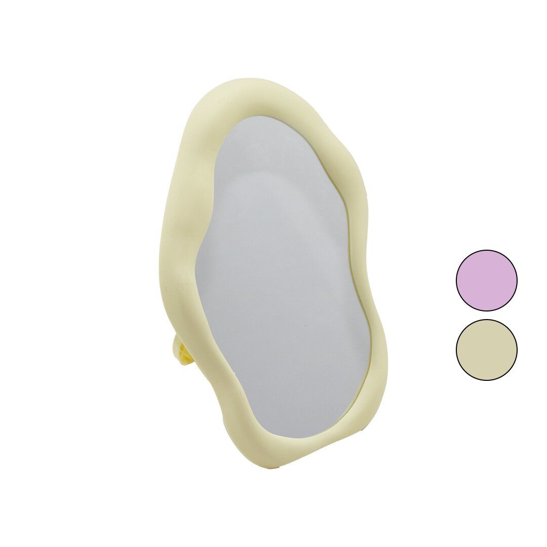 BAROTTİ DMR-9636 ( KIVRIMLI & DALGALI ÇERÇEVE ) MAKYAJ AYNASI (RENKLİ PLASTİK) (2İN1=ARKA AYAKLIKLI & DUVARA MONTE )*60