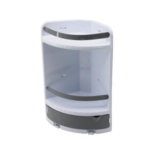 QLUX L-00289 ( ÇEKMECELİ ) ( 3 KATLI ) ( 3GEN ) ( 37X28X18X18CM ) BANYO KÖŞESİ ( PLASTİK ) ( VİDALI MONTAJ )*8=K