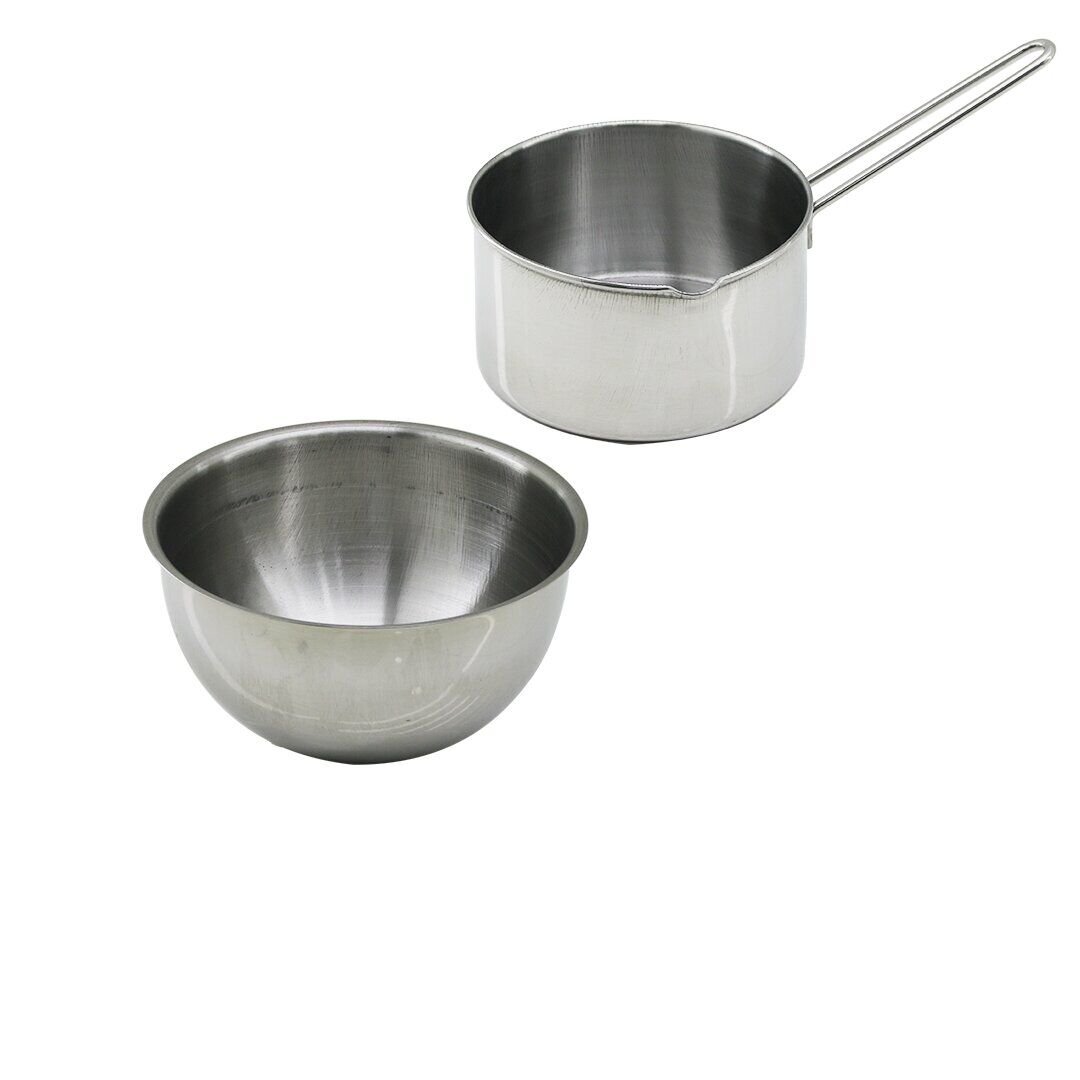 KRT-1076 ( 2PCS SET ) PASLANMAZ ÇELİK ( CHEFF SÜTLÜK & SOSLUK=14CM & DERİN KAP=17CM )*40