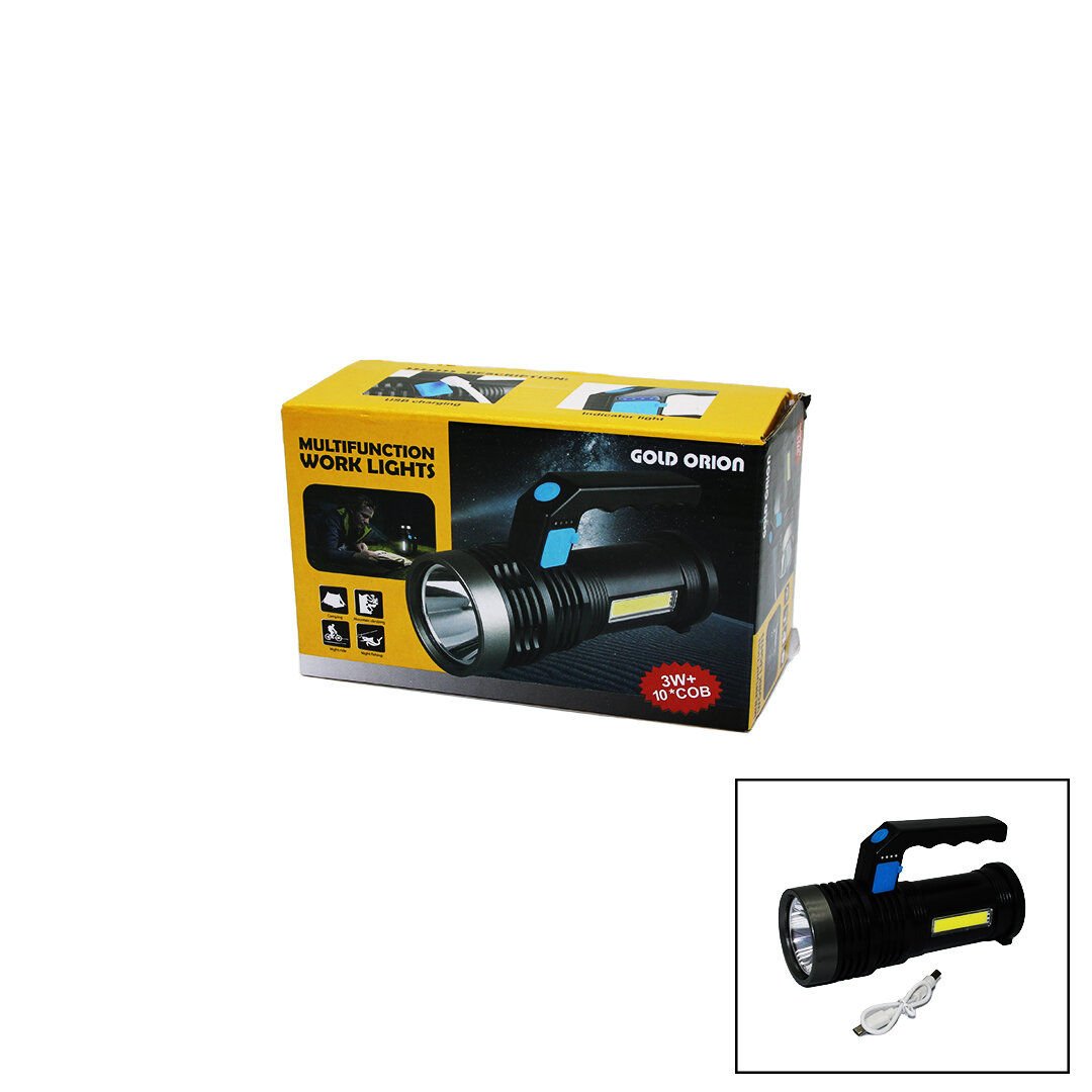 GOLD ORION-8205 ( 2IN1 ) ( 3W & 10COB LED ) EL FENERİ USB ŞARJLI*120
