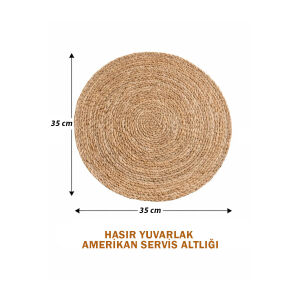MİR-1538 ( HASIR ) ( 35CM ) ( YUVARLAK ) AMERİKAN SERVİS ALTI  & SUPLA ALTLIK*85
