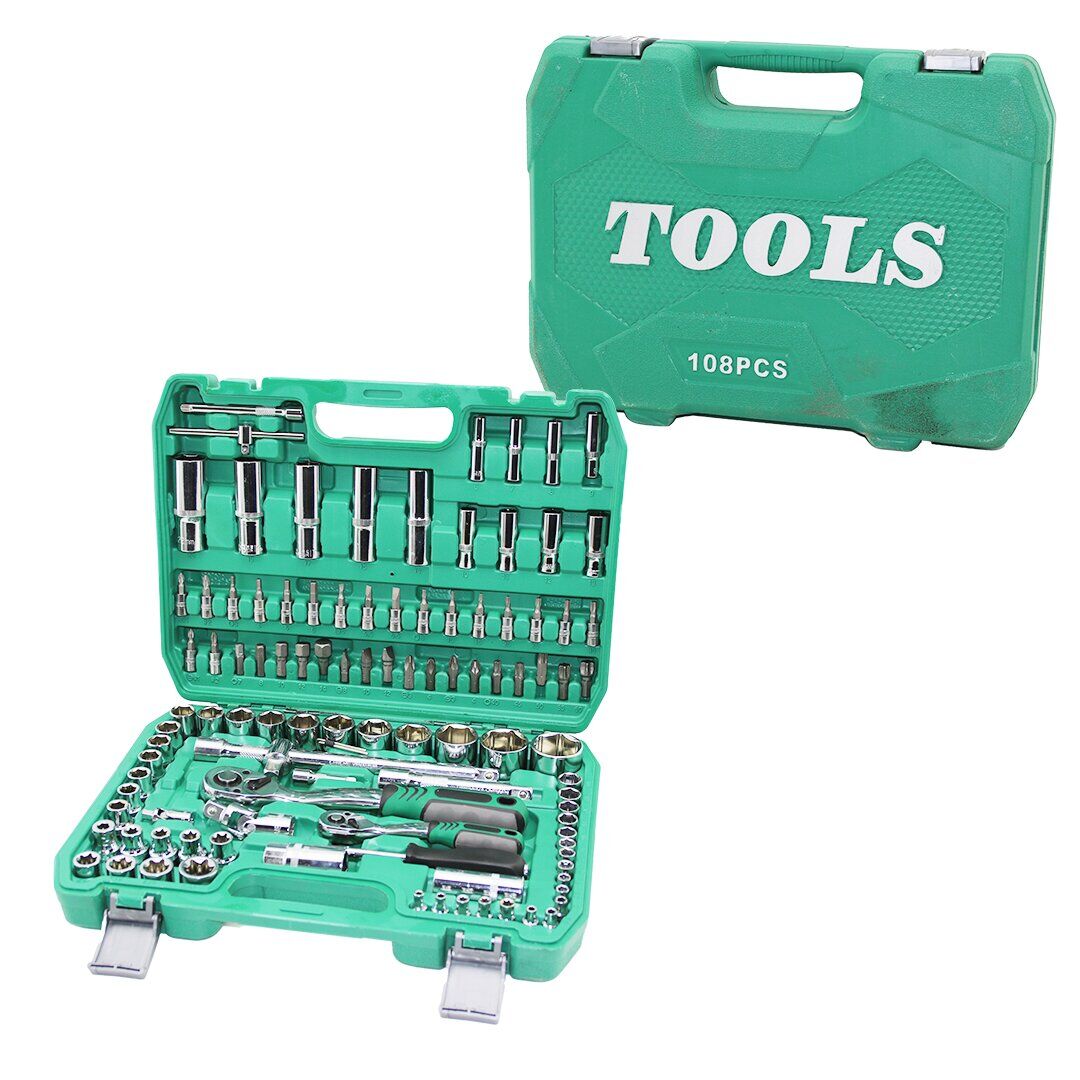 TOOLS MAN (108PCS) LOKMA SETİ ( LOKMA & SOKET & BİTS ADAPTÖR & 2AD.CIRCIR KOLU ) ( PLASTİK ÇANTALI )*5