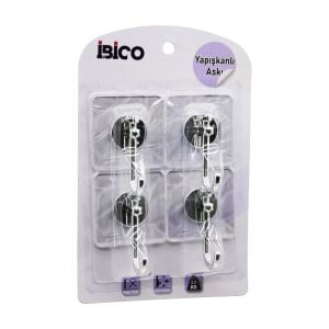 İBİCO İ17-008 (4PCS) (GÜMÜŞ) (KROM GÖRÜNÜM) PLASTİK ASKI ( YAPIŞKANLI=ŞEFFAF MİKA KRİSTAL PLAKA=ÇATLAK DESEN) (3KG)*12X14