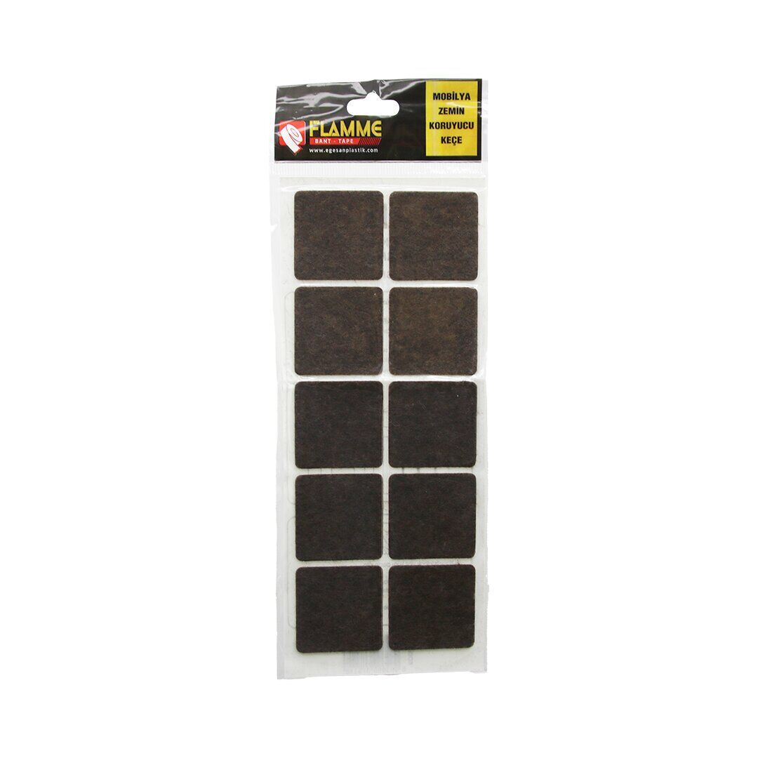 FLAMME-1103 ( 45MMX45MM ) ( KARE ) ( 10PCS ) ( ZEMİN KORUYUCU ) MOBİLYA KEÇESİ ( YAPIŞKANLI MONTAJ )*25X36