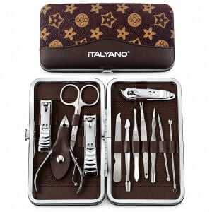 İTALYANO KA-064 ( 12PCS & KROM ) MANİKÜR & PEDİKÜR BAKIM SETİ ( DESENLİ MODEL ÇANTALI )*120