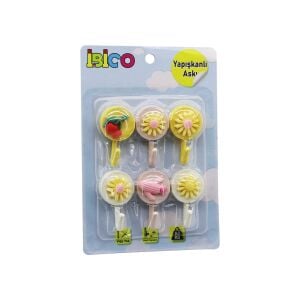 İBİCO İ17-010 ( 6PCS ) ( ÇİÇEK & MEYVE FİGÜRLÜ ) PLASTİK ASKI ( YAPIŞKANLI MONTAJ ) ( 2KG TAŞIMA )*12X20
