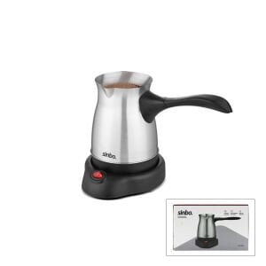 SİNBO SCM-9039 (ÇELİK) ELEKTRİKLİ CEZVE (TÜRK KAHVE MAKİNESİ & 6FİNCAN=500ML) (360° KABLOSUZ KULLANIM) (KATLANIR KULP) ( 600W )*8