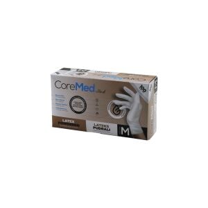 COREMED BİMEL HASPET ( M ) ( PUDRALI ) LATEX MUAYENE ELDİVENİ ( LATEKS ) ( 100LÜ )*1X20